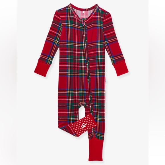 Posh Peanut Other - Posh Peanut Christmas Plaid Zip Romper